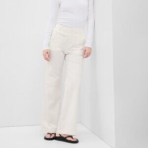 Gap Off-White High Rise Flare Khakis